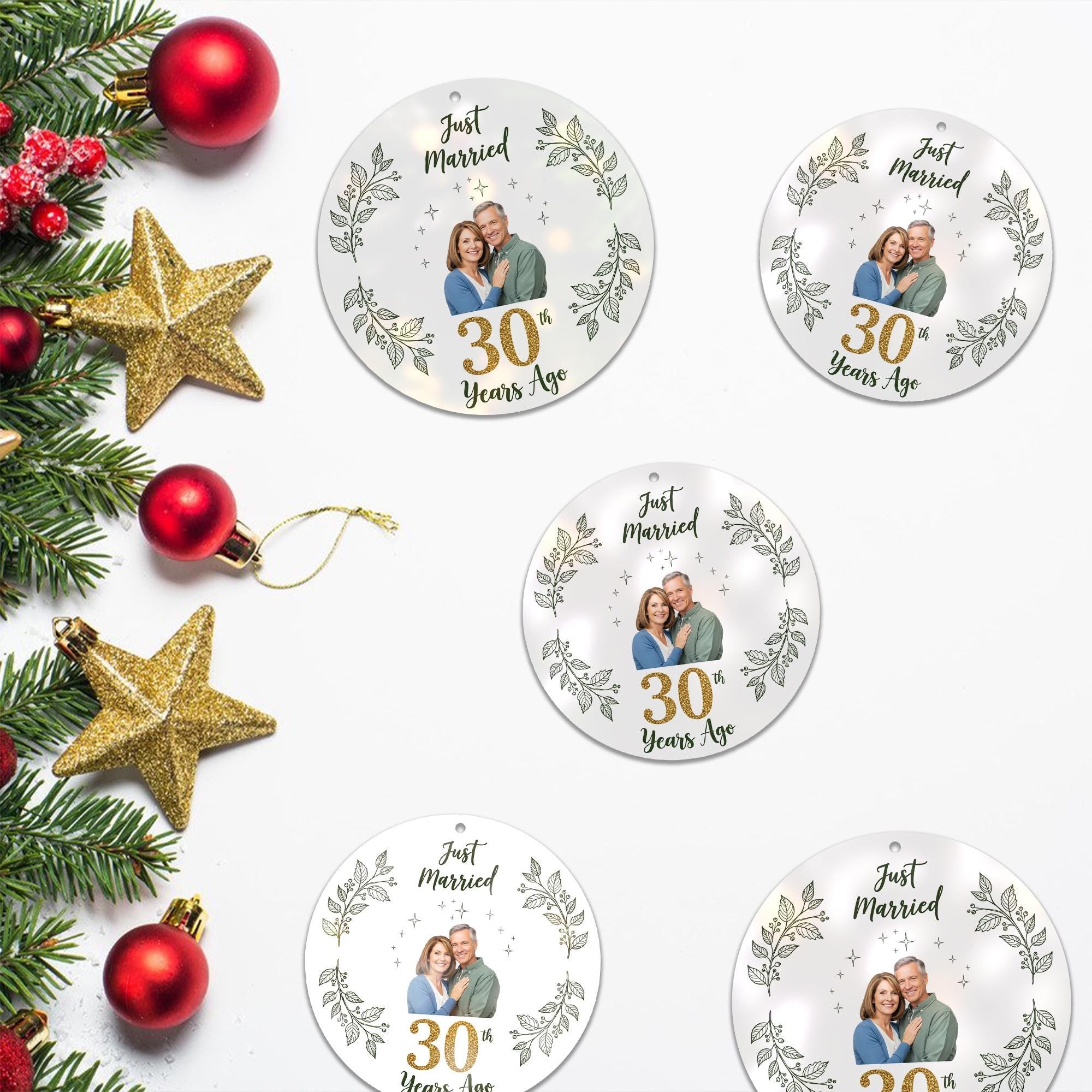 30th Anniversary Ornament | Personalized Photo Christmas Ornament | Married 30 Years Keepsake | Custom Couple Holiday Gift