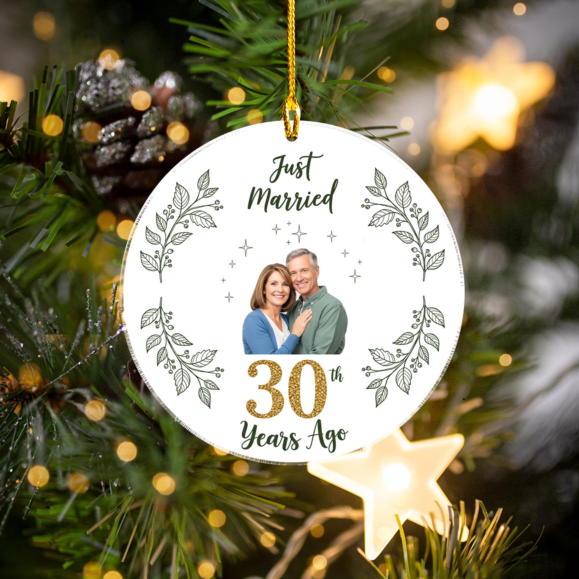30th Anniversary Ornament | Personalized Photo Christmas Ornament | Married 30 Years Keepsake | Custom Couple Holiday Gift