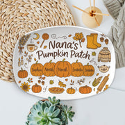 Pumpkin Patch Platter – Custom Fall Family Name Thanksgiving Serving Dish - DECOR only