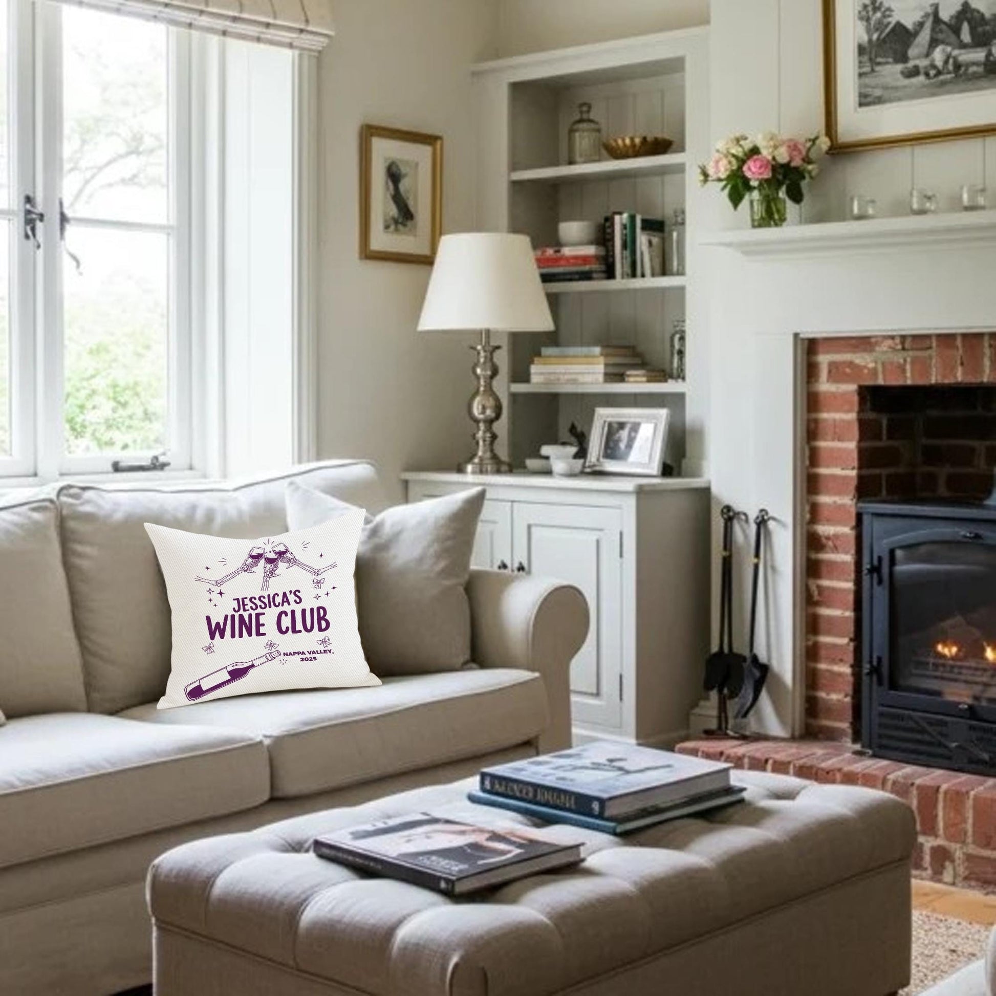 Personalized Wine Club Throw Pillow: Wine Lover Gift, USA Made