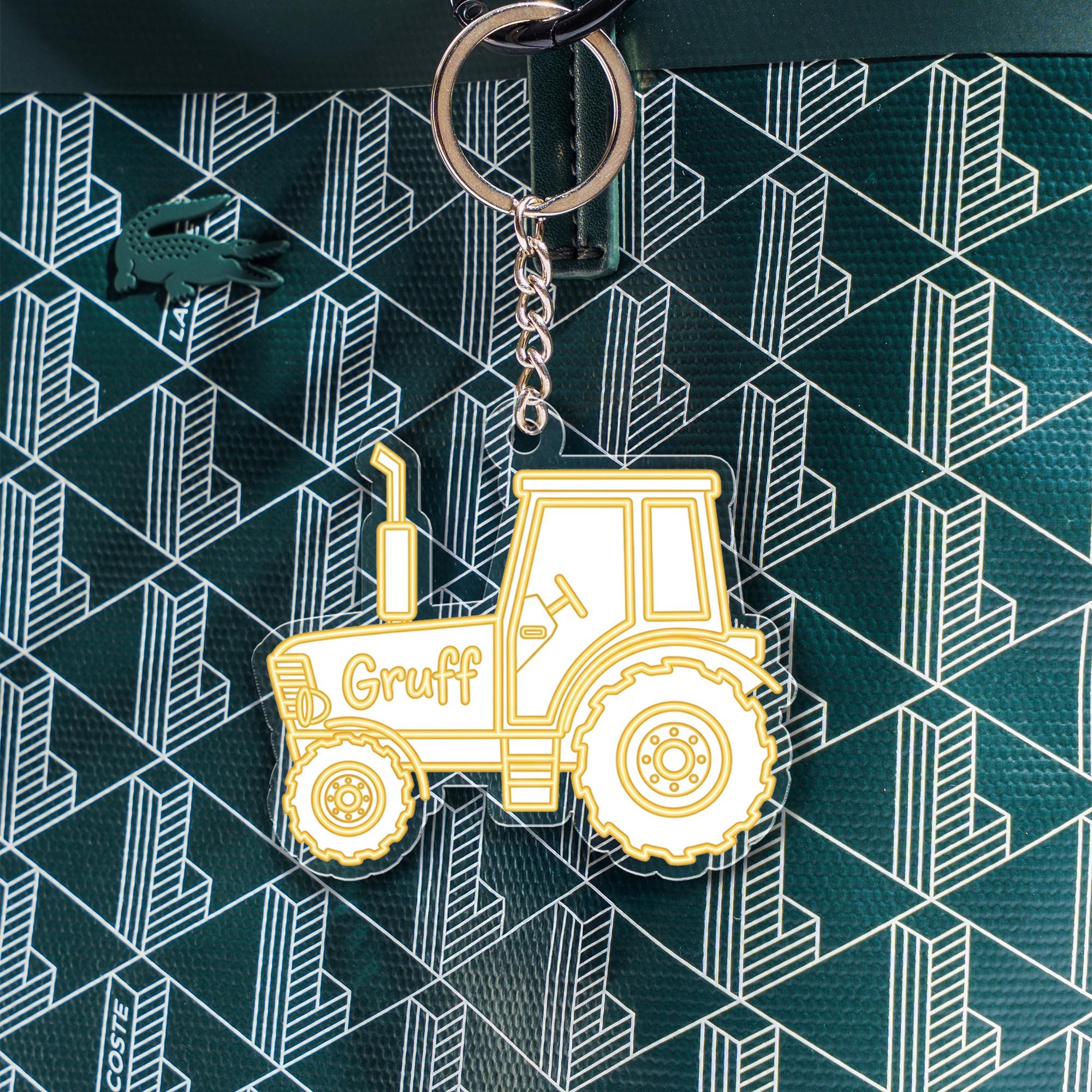 Custom Tractor Keychain | Personalized Farm Keyring | Farmer Gift Idea | Kids Tractor Bag Charm | Agriculture Equipment Accessory