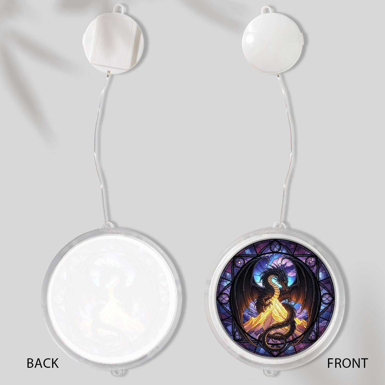 LED Dragon Hanging Light: Gothic Fantasy Window Decor