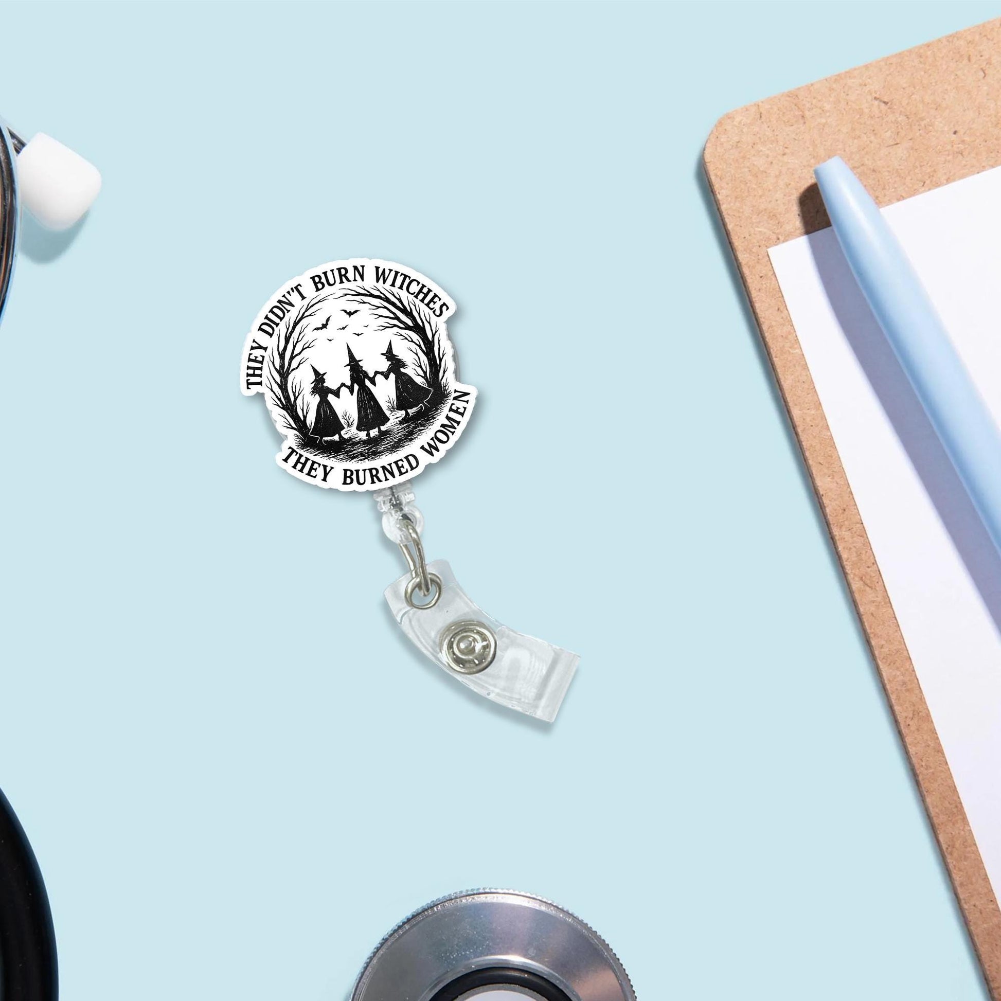 Witch Badge Reel – Feminist Nurse ID Holder Retractable Clip