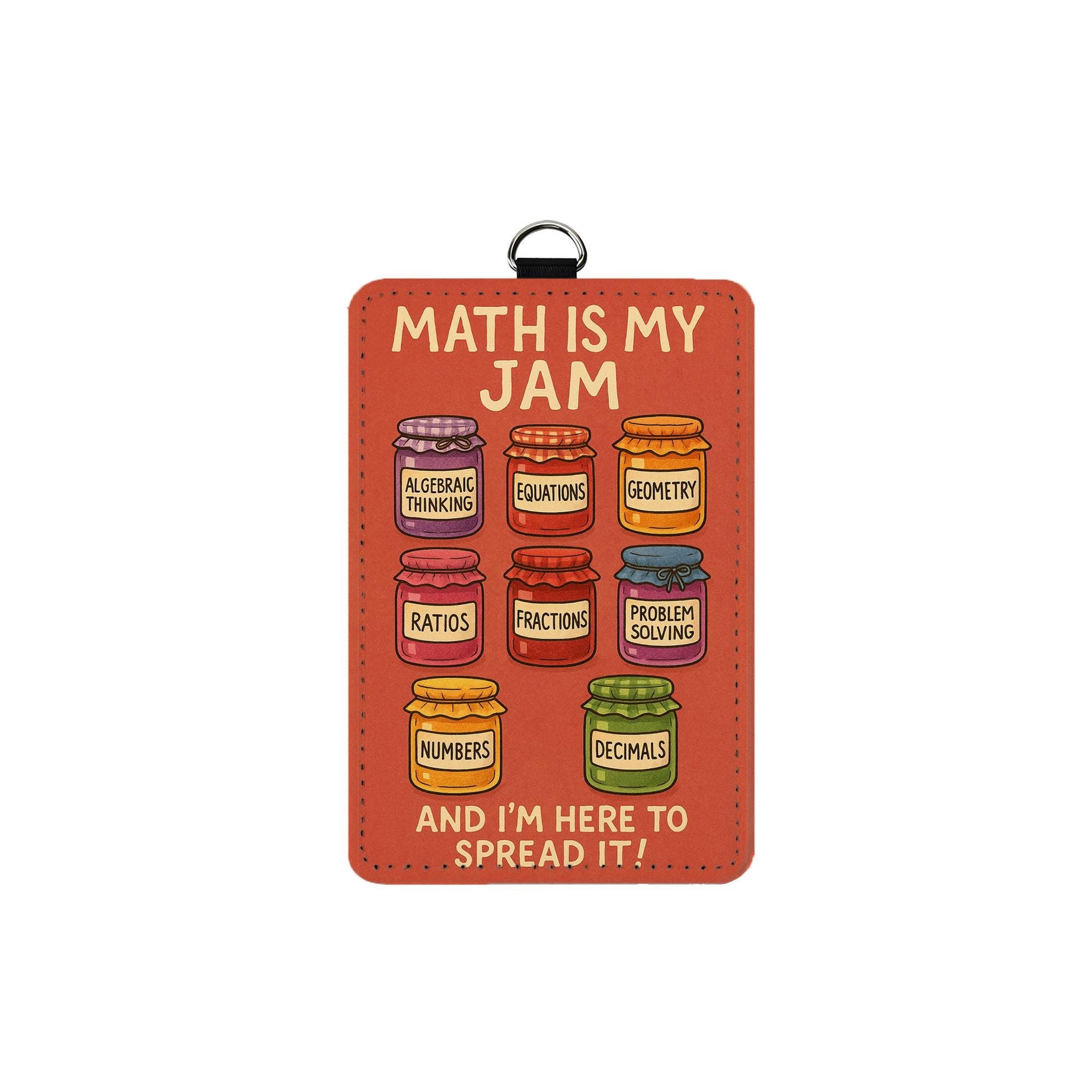 Math Teacher Badge Holder: Funny 'Math Is My Jam' PU Leather ID Lanyard