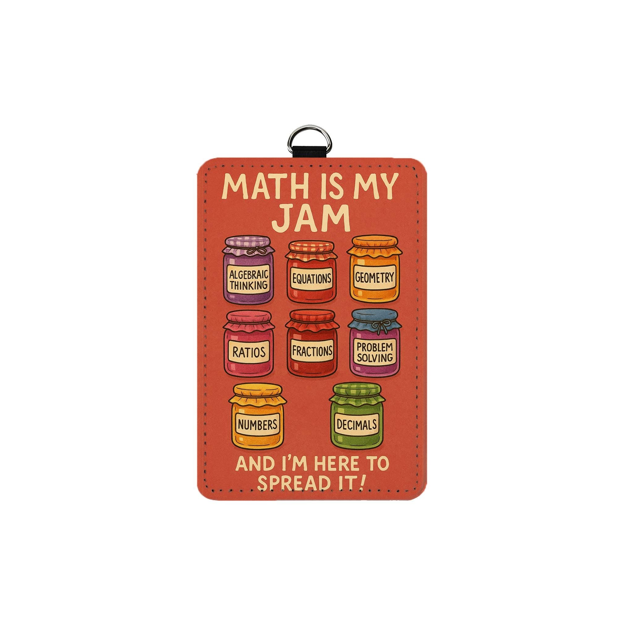 Math Teacher Badge Holder: Funny 'Math Is My Jam' PU Leather ID Lanyard