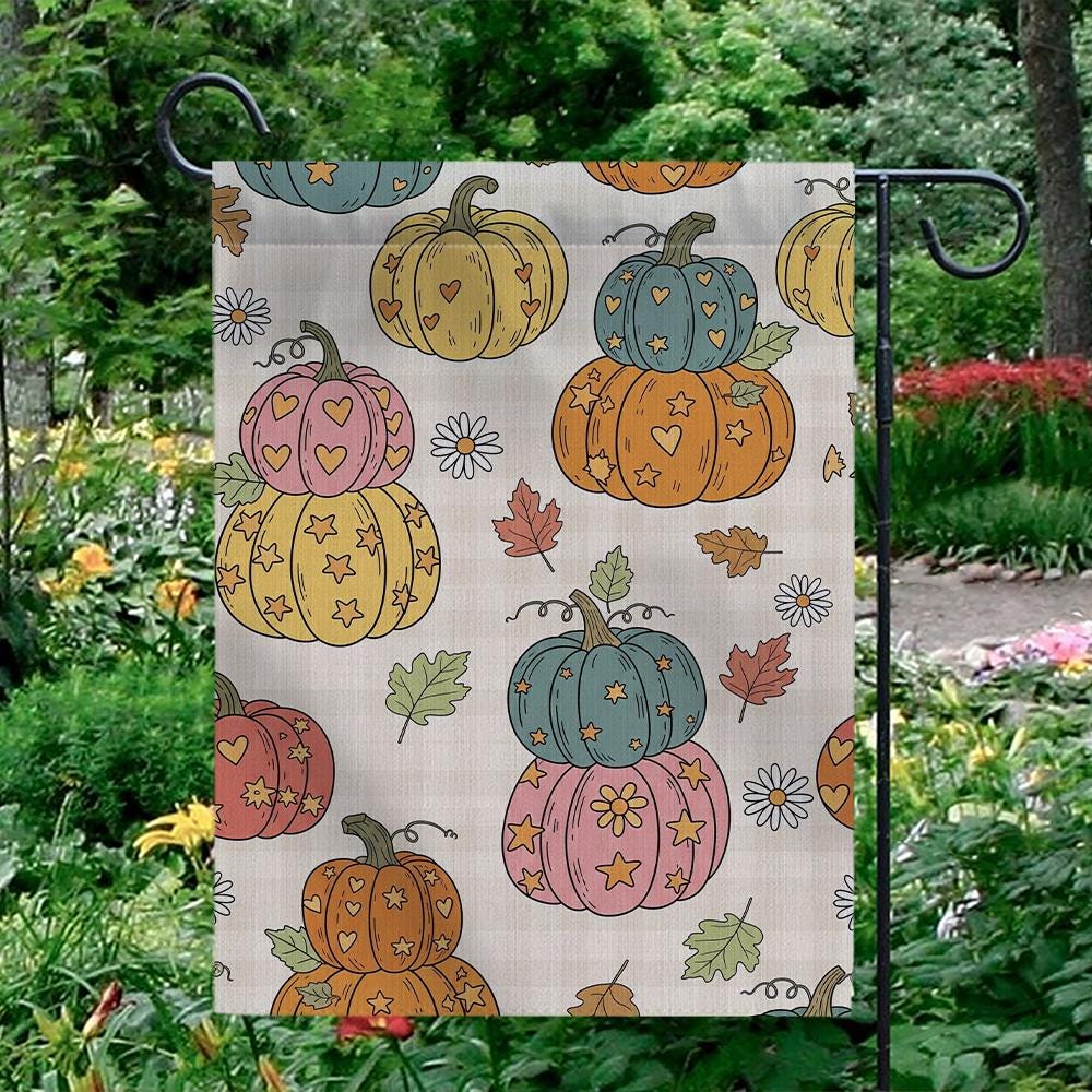 Autumn Pumpkin Garden Flag: Double-Sided Fall Yard Decor