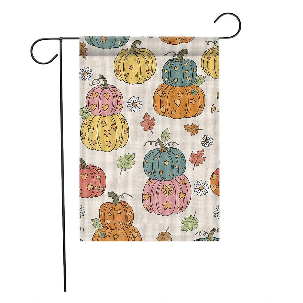 Autumn Pumpkin Garden Flag: Double-Sided Fall Yard Decor
