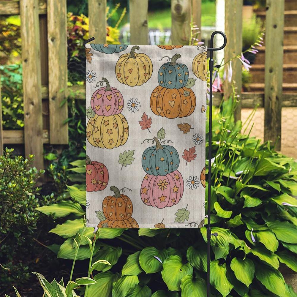 Autumn Pumpkin Garden Flag: Double-Sided Fall Yard Decor