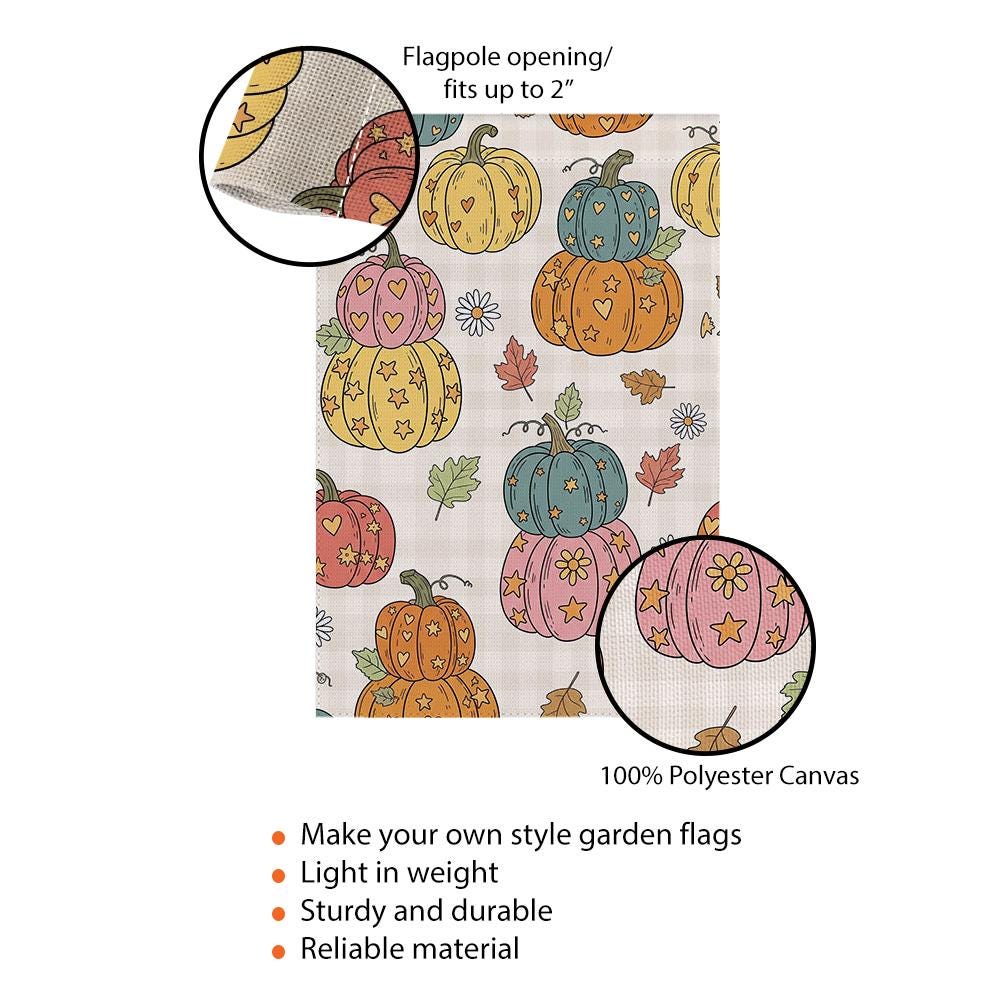 Autumn Pumpkin Garden Flag: Double-Sided Fall Yard Decor