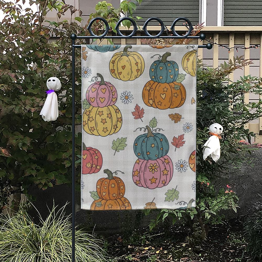 Autumn Pumpkin Garden Flag: Double-Sided Fall Yard Decor