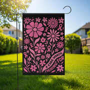 Breast Cancer Garden Flag – Pink Ribbon Floral Outdoor Yard Awareness Support Decor
