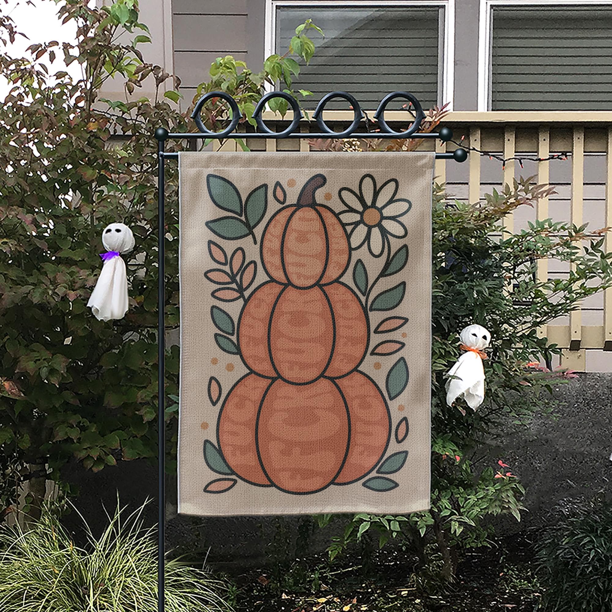 Autumn Garden Flag – Pumpkin Resist Fascism Outdoor Yard Décor Fall Thanksgiving Sign