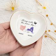Personalized Ceramic Jewelry Tray: Custom Ring Dish, Long Distance Gift