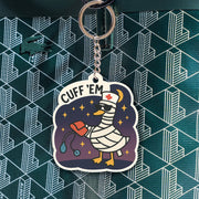 Funny Nurse Goose Keychain, Medical Cuff ’Em Keyring, Healthcare Gift, Nurse Appreciation, Cute Duck Charm, Doctor Bag Accessory