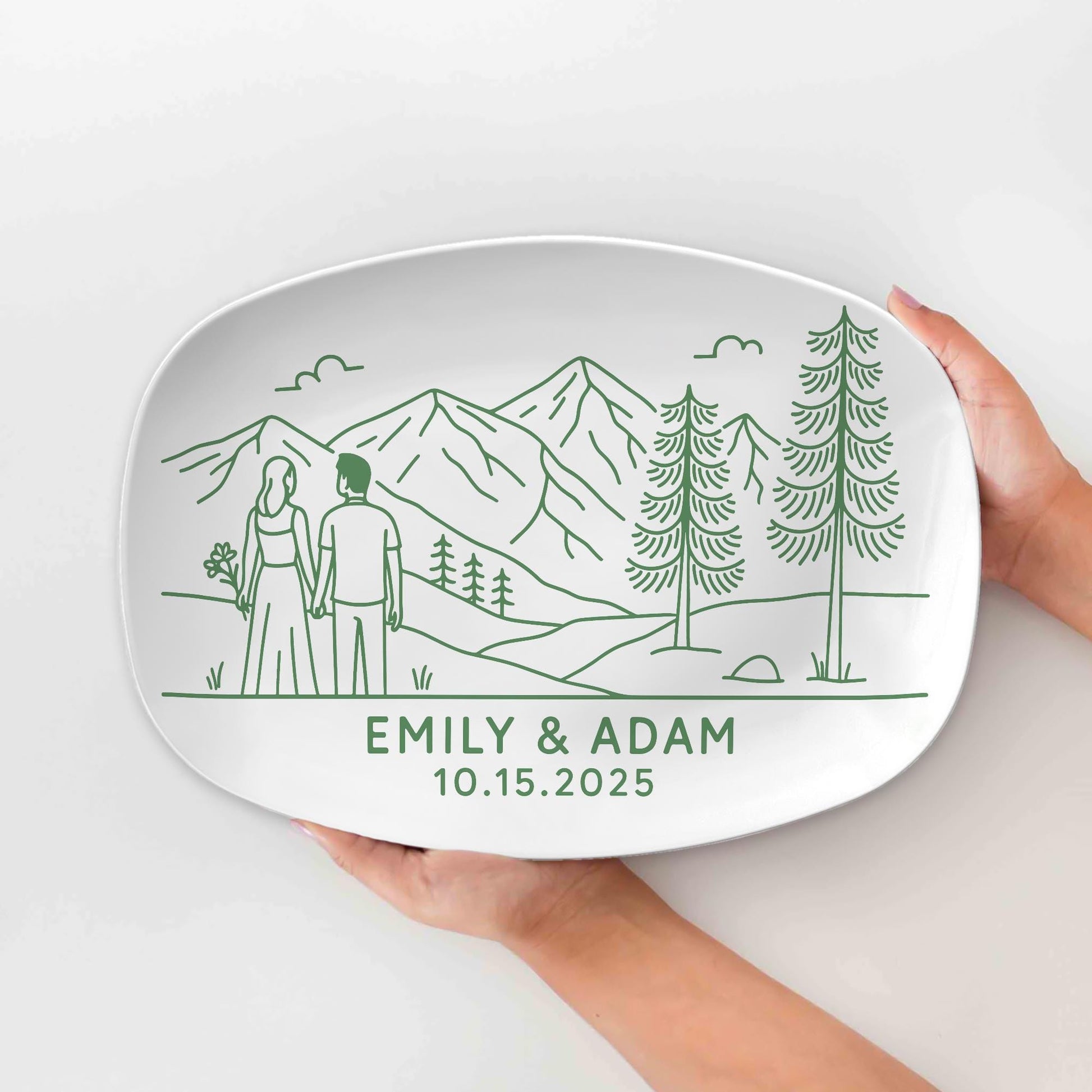 Custom Wedding Platter: Personalized Couple Name Plate, Decorative Keepsake