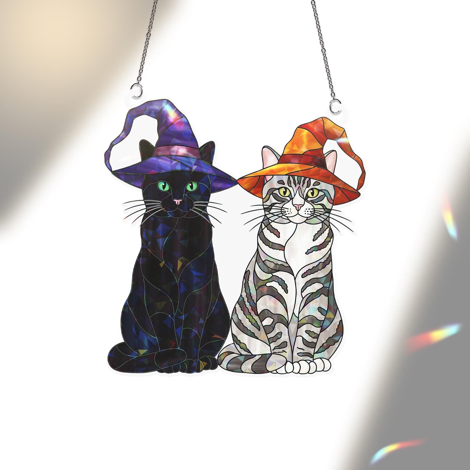 Halloween Cat Hologram Window Hanging : Acrylic Spooky Hologram Sun Catcher