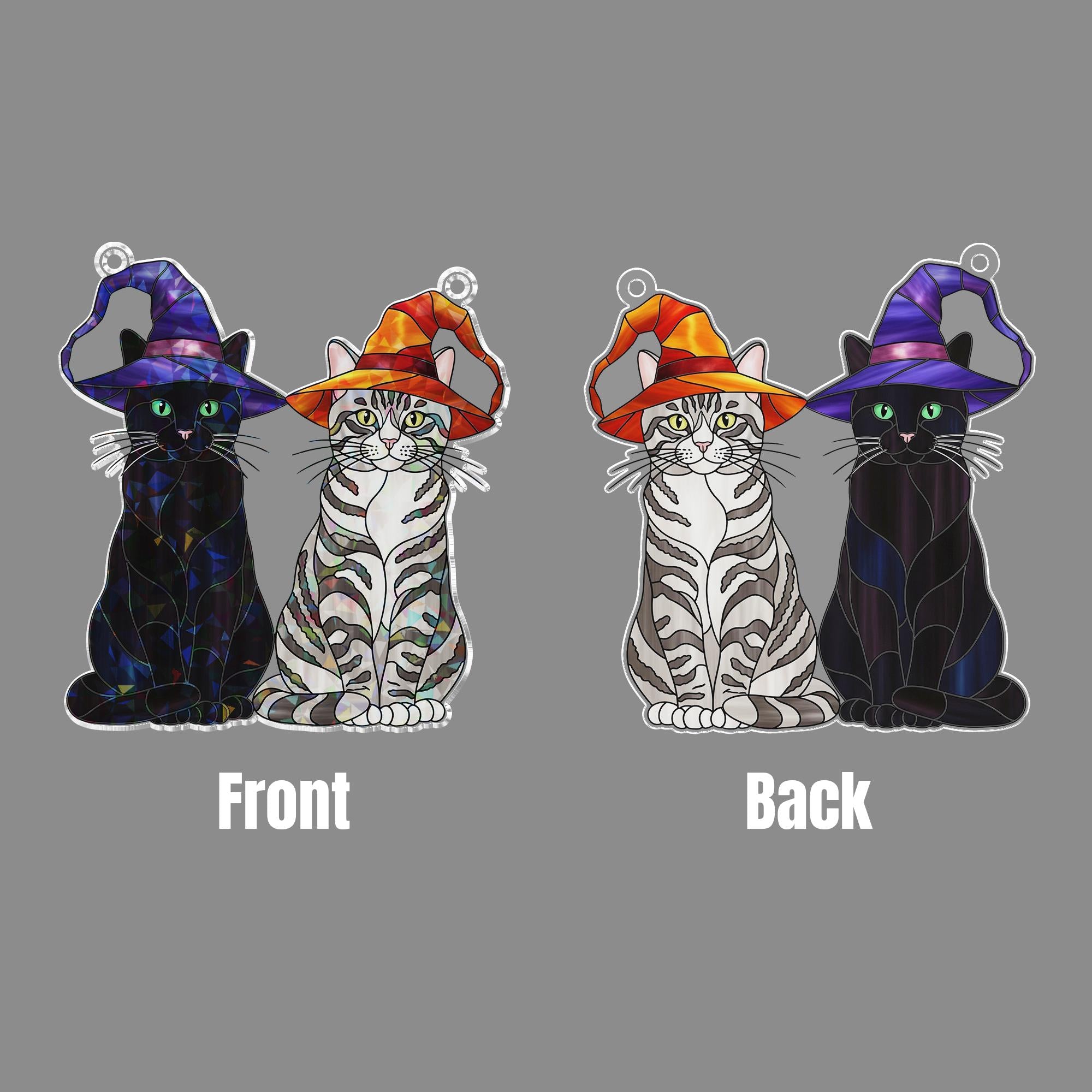 Halloween Cat Hologram Window Hanging : Acrylic Spooky Hologram Sun Catcher