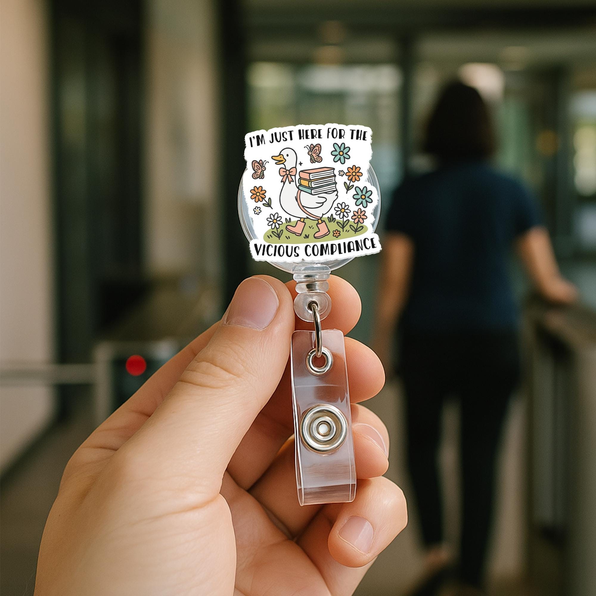 Funny Goose Badge Reel: Vicious Compliance ID Holder