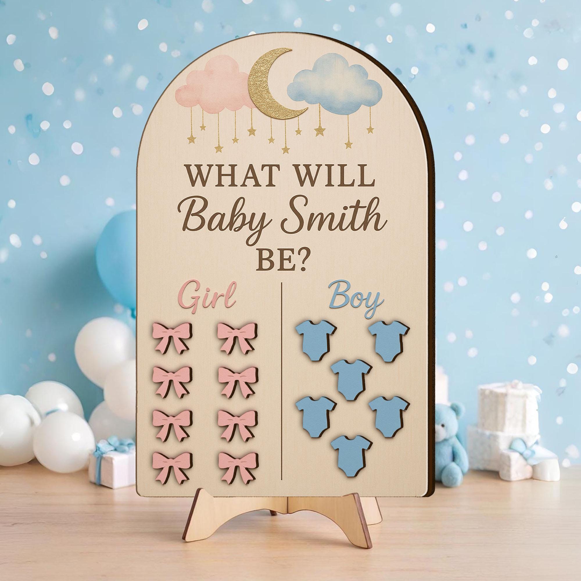 Personalized Gender Reveal Guessing Game Board: Keepsake Party Decoration