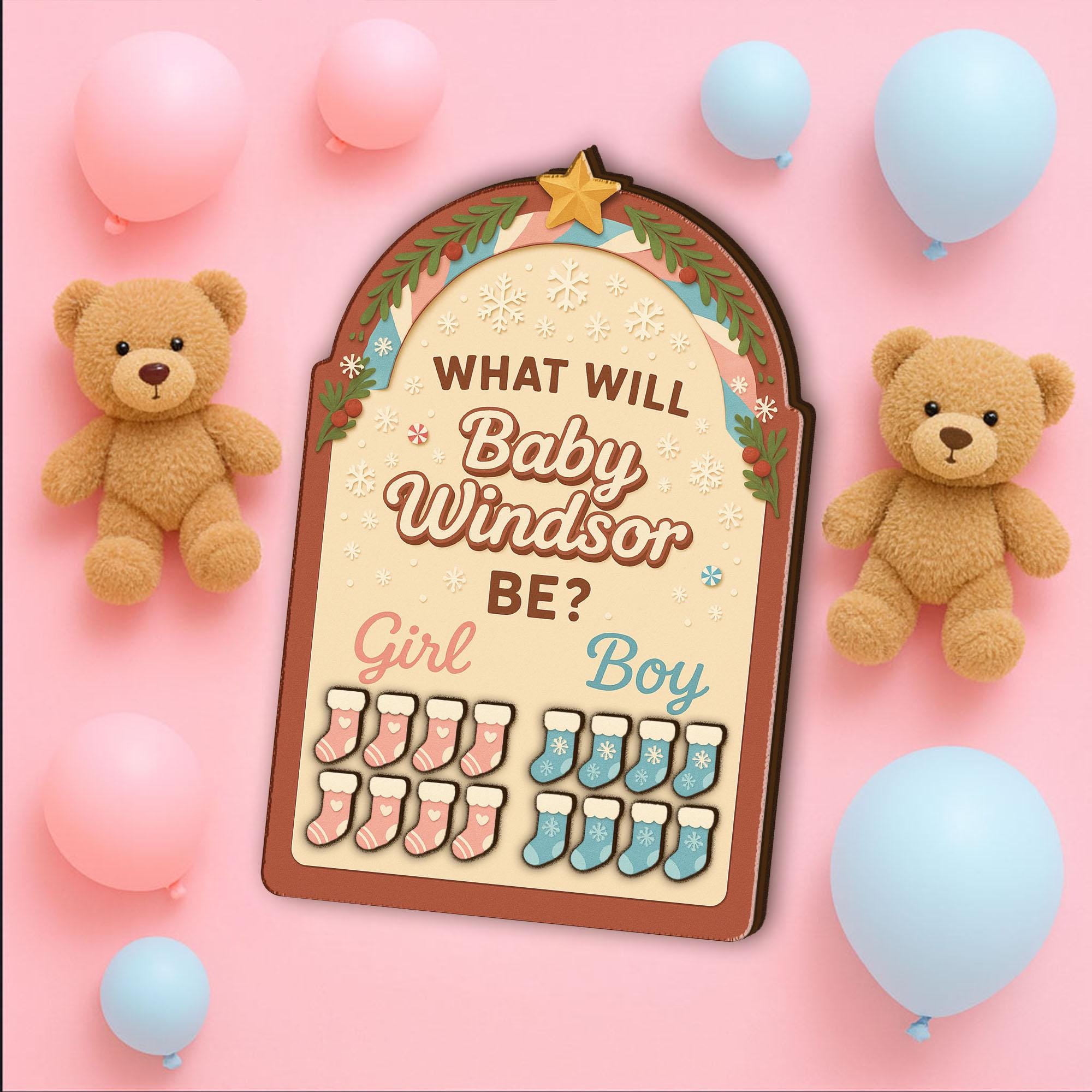 Gender Reveal Game Board: Personalized Gender Prediction Party Decor