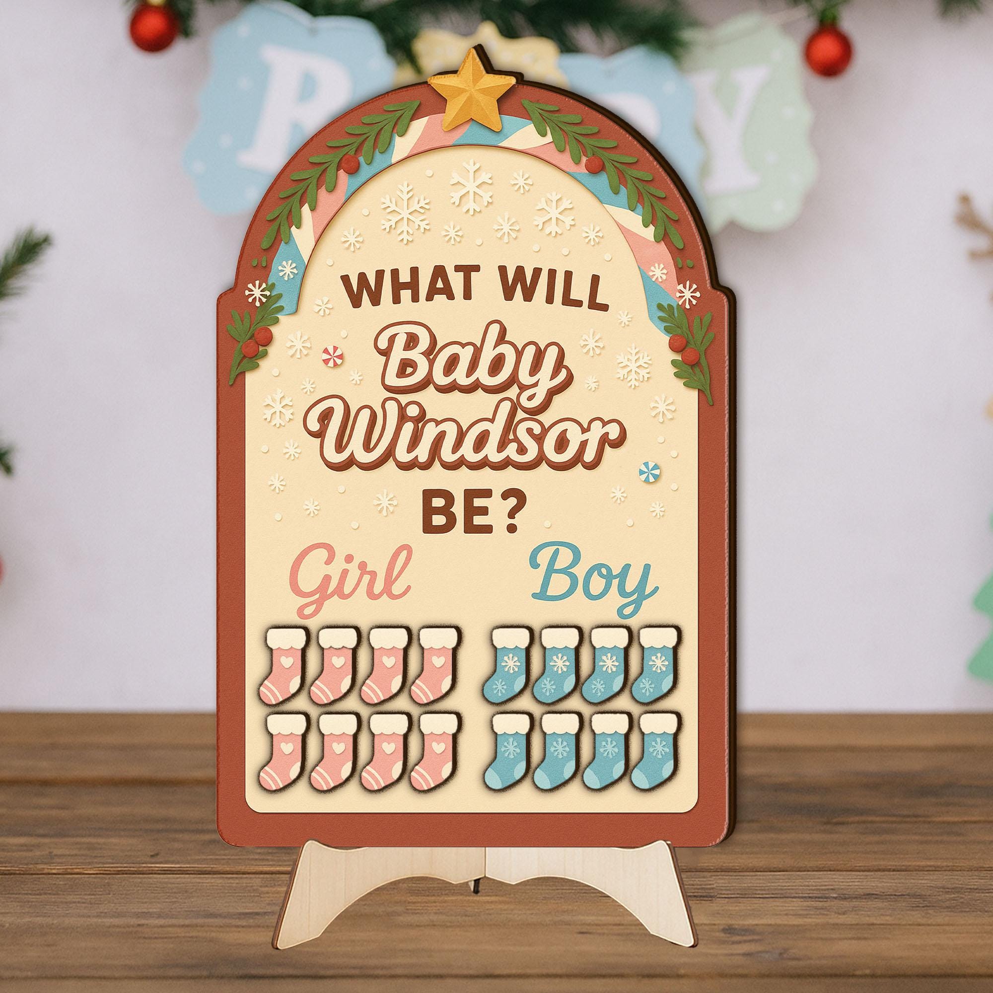 Gender Reveal Game Board: Personalized Gender Prediction Party Decor