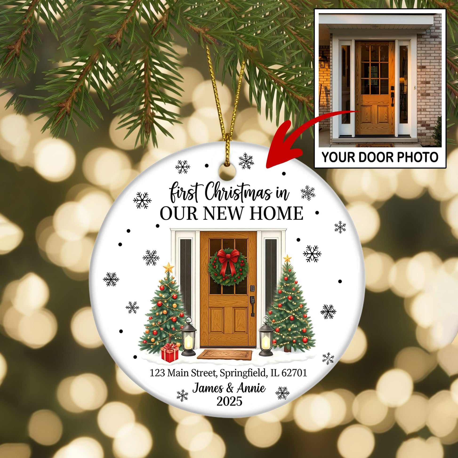 Personalized "First Christmas in Our New Home" Photo Ornament