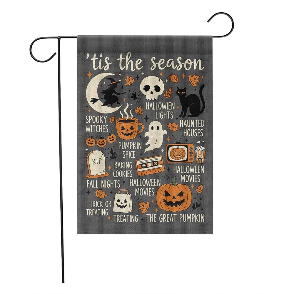 Halloween Garden Flag: Spooky Witch, Pumpkin & Ghost Decor