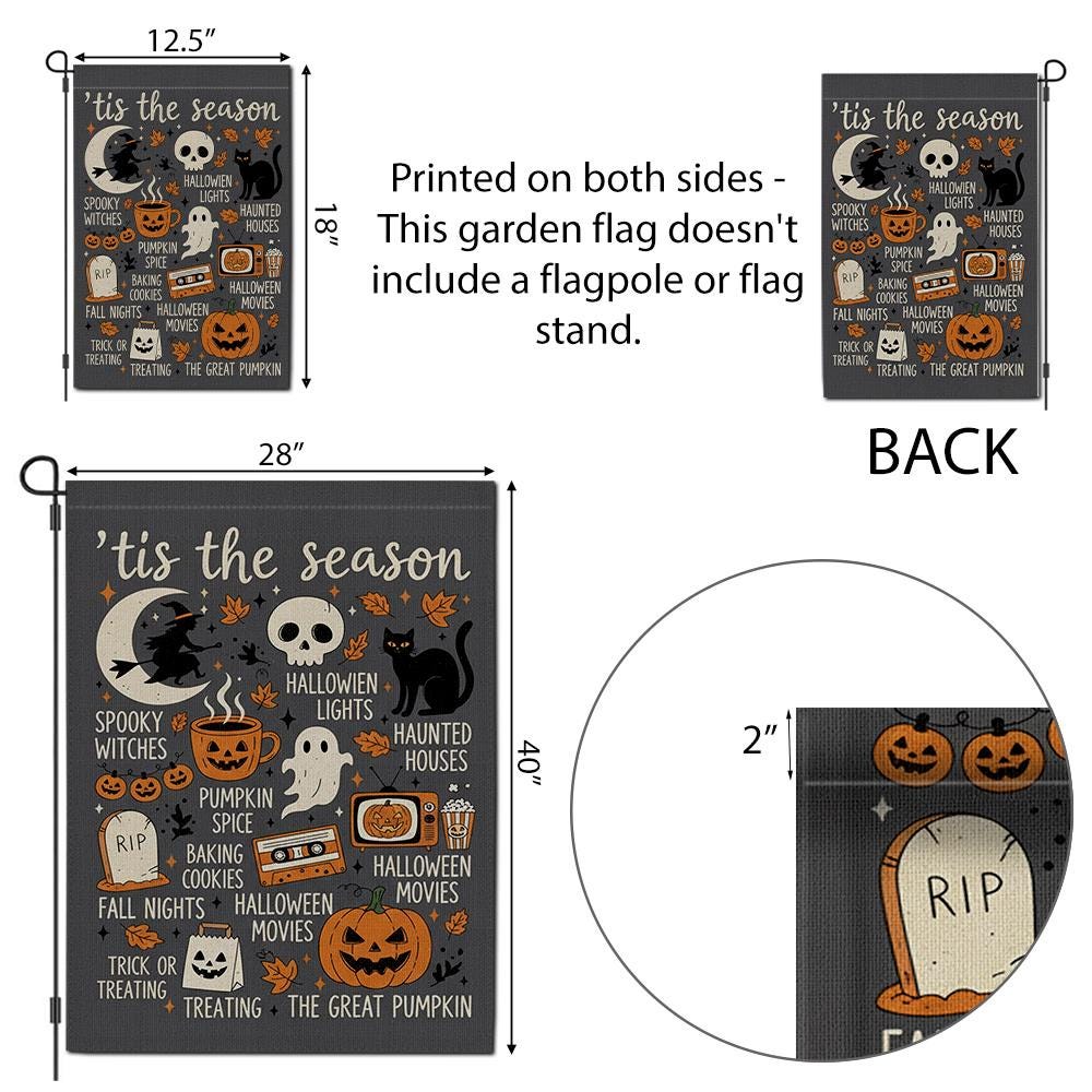 Halloween Garden Flag: Spooky Witch, Pumpkin & Ghost Decor