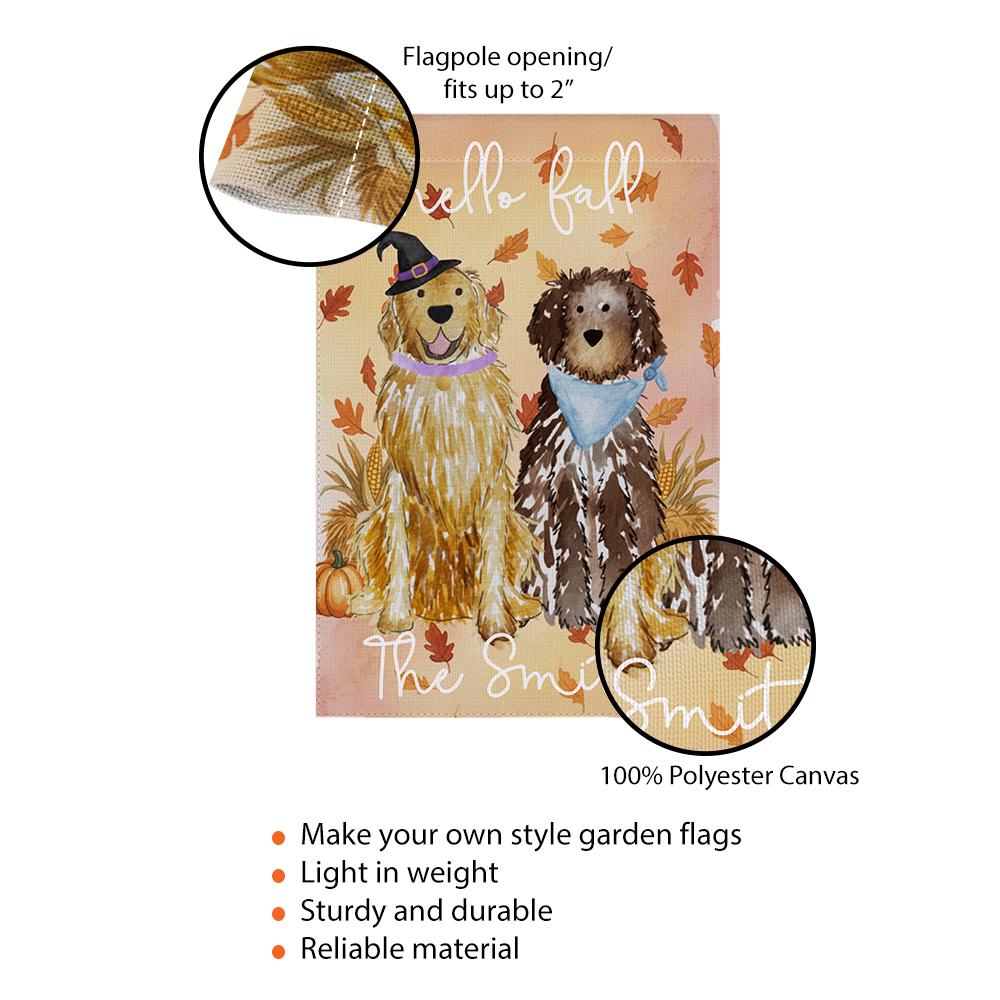 Personalized Fall Dog Garden Flag: Custom Pet Name, Autumn Decor