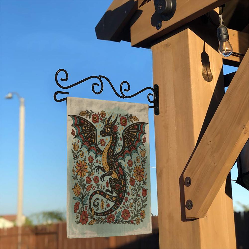 Gothic Dragon Garden Flag: Fantasy Yard Decor, Weather-Resistant Polyester