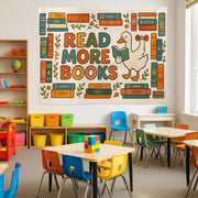 Read More Books Tapestry | Cute Duck Wall Hanging | Book Lover Room Decor | Library Reading Gift | Aesthetic Dorm Wall Art