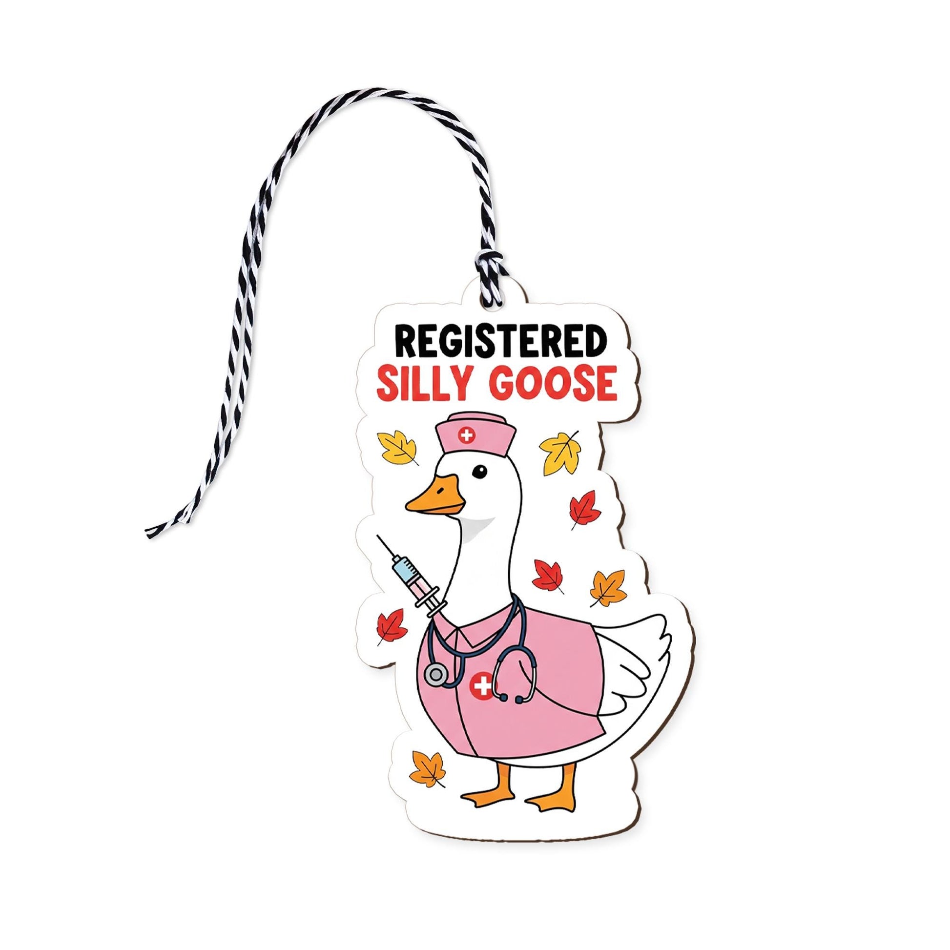Registered Silly Goose Basket Tag – Funny Nurse Gift Tag, Cute Medical Themed Ornament, Healthcare Appreciation Basket Decoration,Nurse Gift