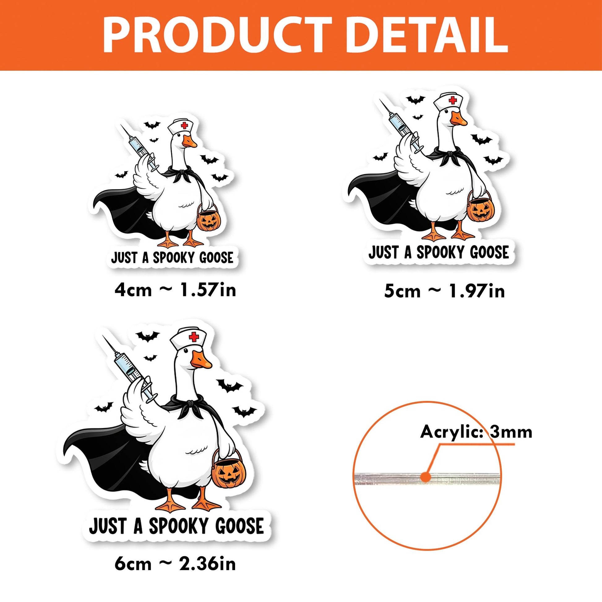 Spooky Goose Badge Reel – Funny Halloween Nurse ID Holder, Retractable Clip for Work, Cute Goose Accessory, Gift for Coworkers