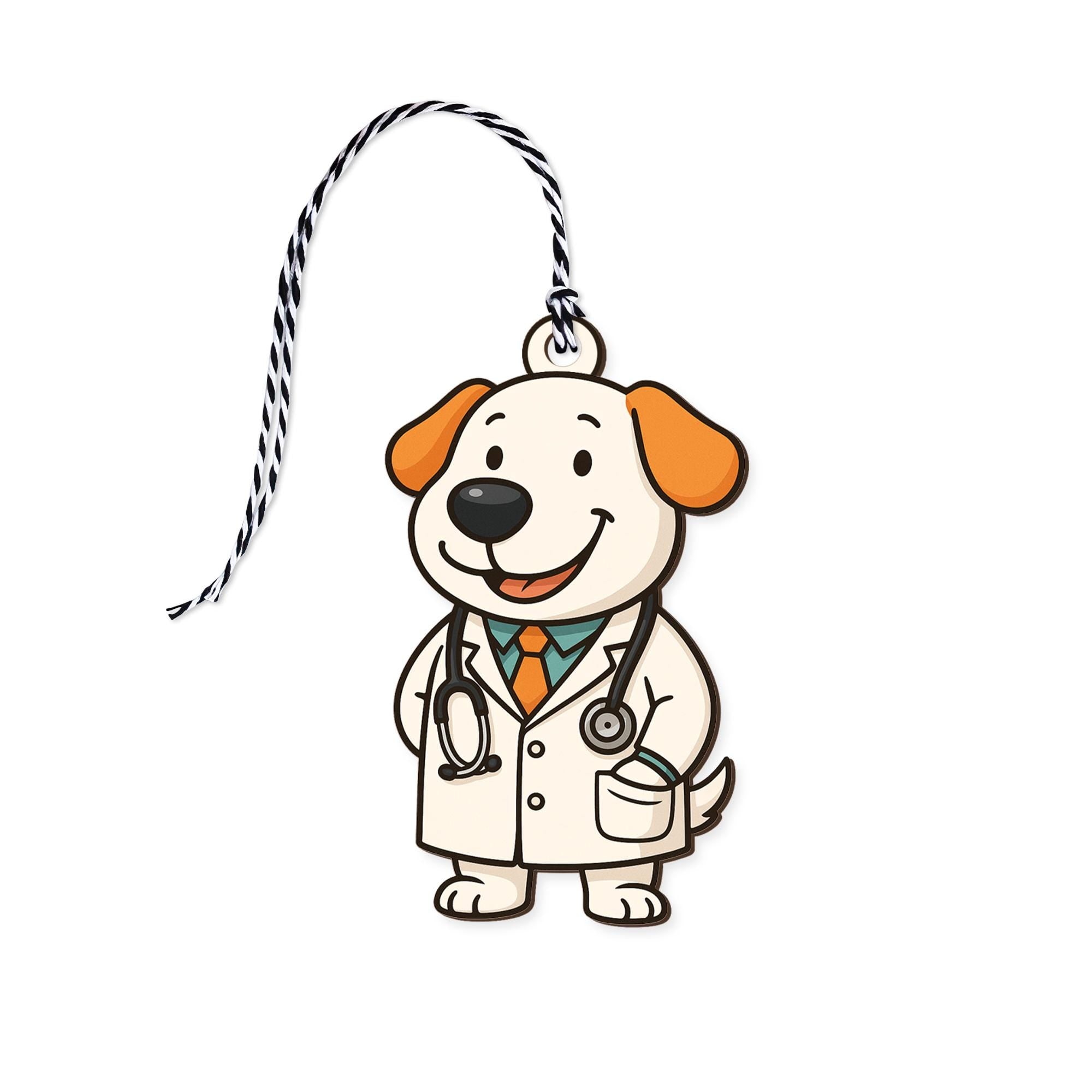 Doctor Dog Basket Tag | Cute Puppy Gift Tag | Veterinarian Appreciation Charm | Medical Graduation Party Favor for Vet Students