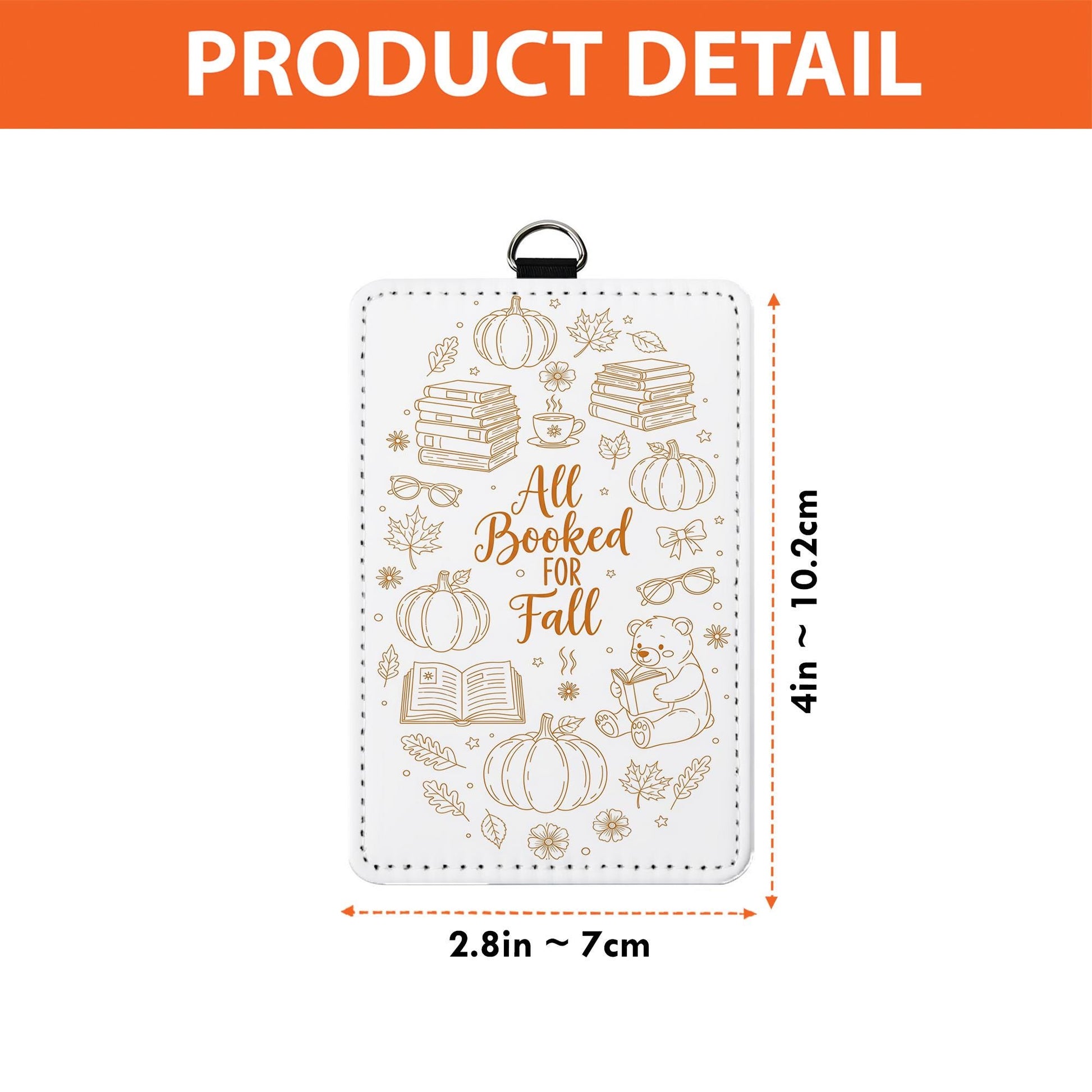 All Booked for Fall Badge Holder | Cute Autumn Book Lover ID Card Holder | Teacher Librarian Gift | Pumpkin Reading Work Accessory