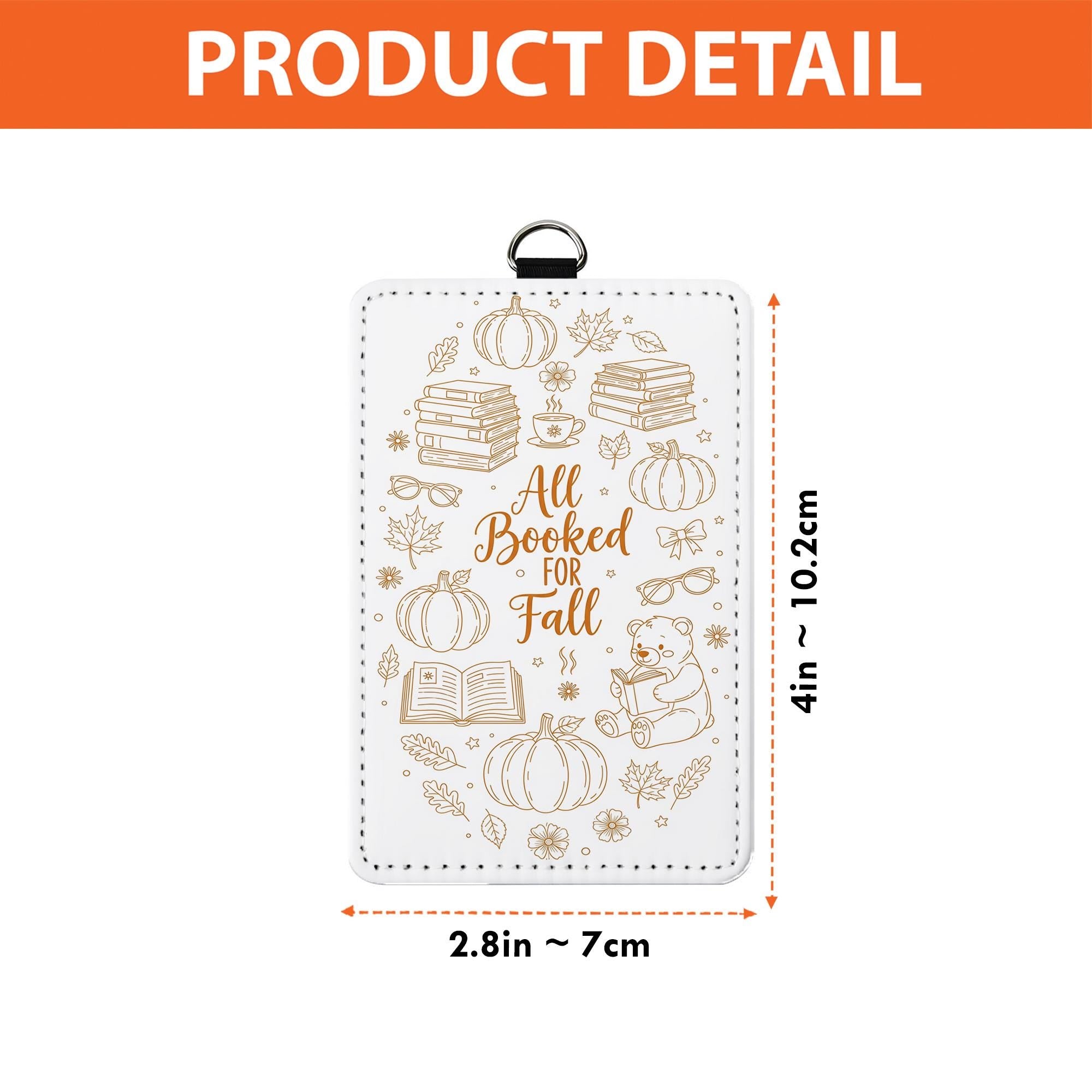 All Booked for Fall Badge Holder | Cute Autumn Book Lover ID Card Holder | Teacher Librarian Gift | Pumpkin Reading Work Accessory