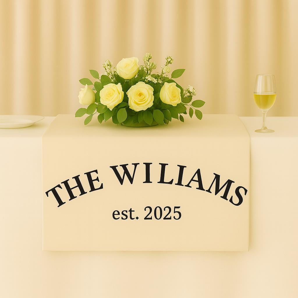 Custom Wedding Table decor, Personalized Last Name Sign, Family Name Decor, Newlywed Reception Decoration, Est. Year Wedding Gift