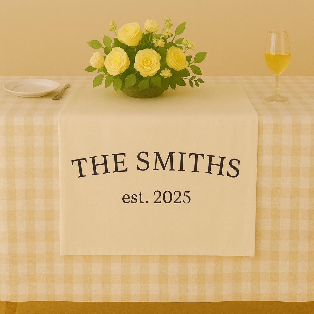 Custom Wedding Table decor, Personalized Last Name Sign, Family Name Decor, Newlywed Reception Decoration, Est. Year Wedding Gift