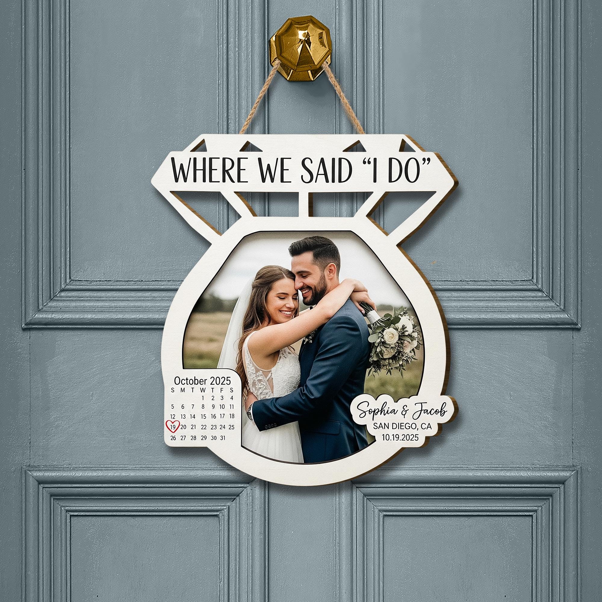 Custom Wedding Wooden Sign with Photo & Date | Engagement Gift | Personalized “Where We Said I Do” Wall Decor | Bridal Shower Keepsake