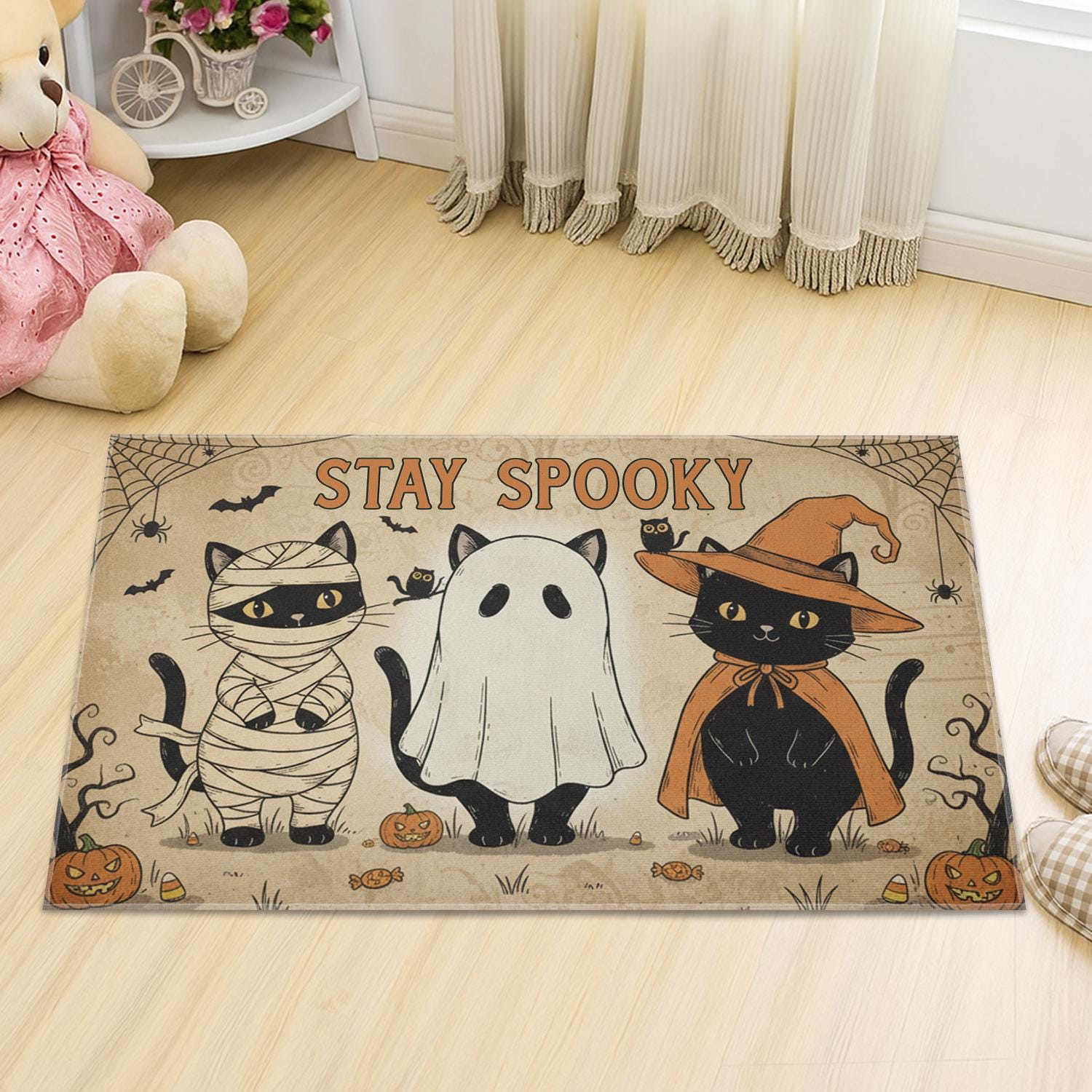 Halloween Cat Doormat: Spooky Indoor Outdoor Rug
