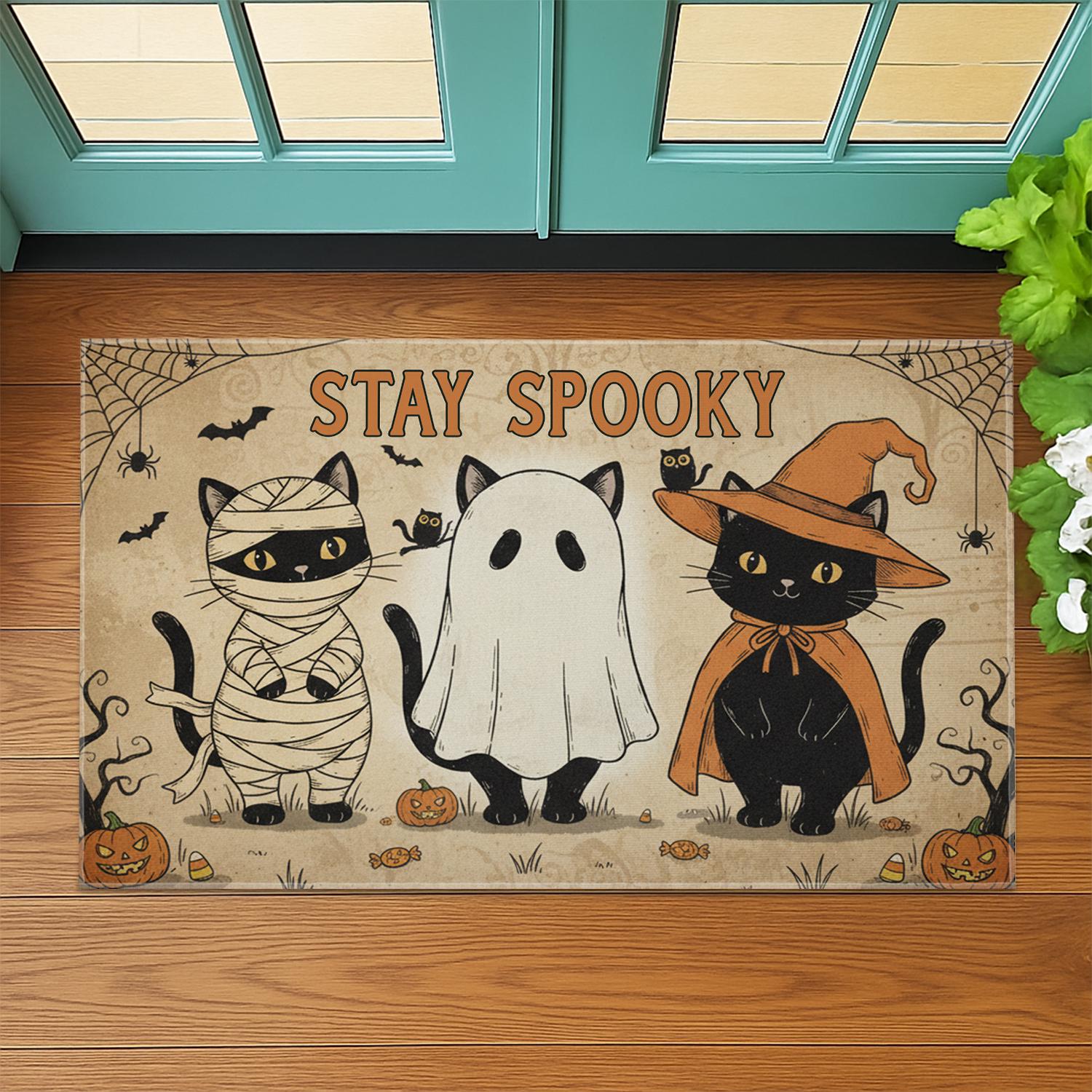 Halloween Cat Doormat: Spooky Indoor Outdoor Rug