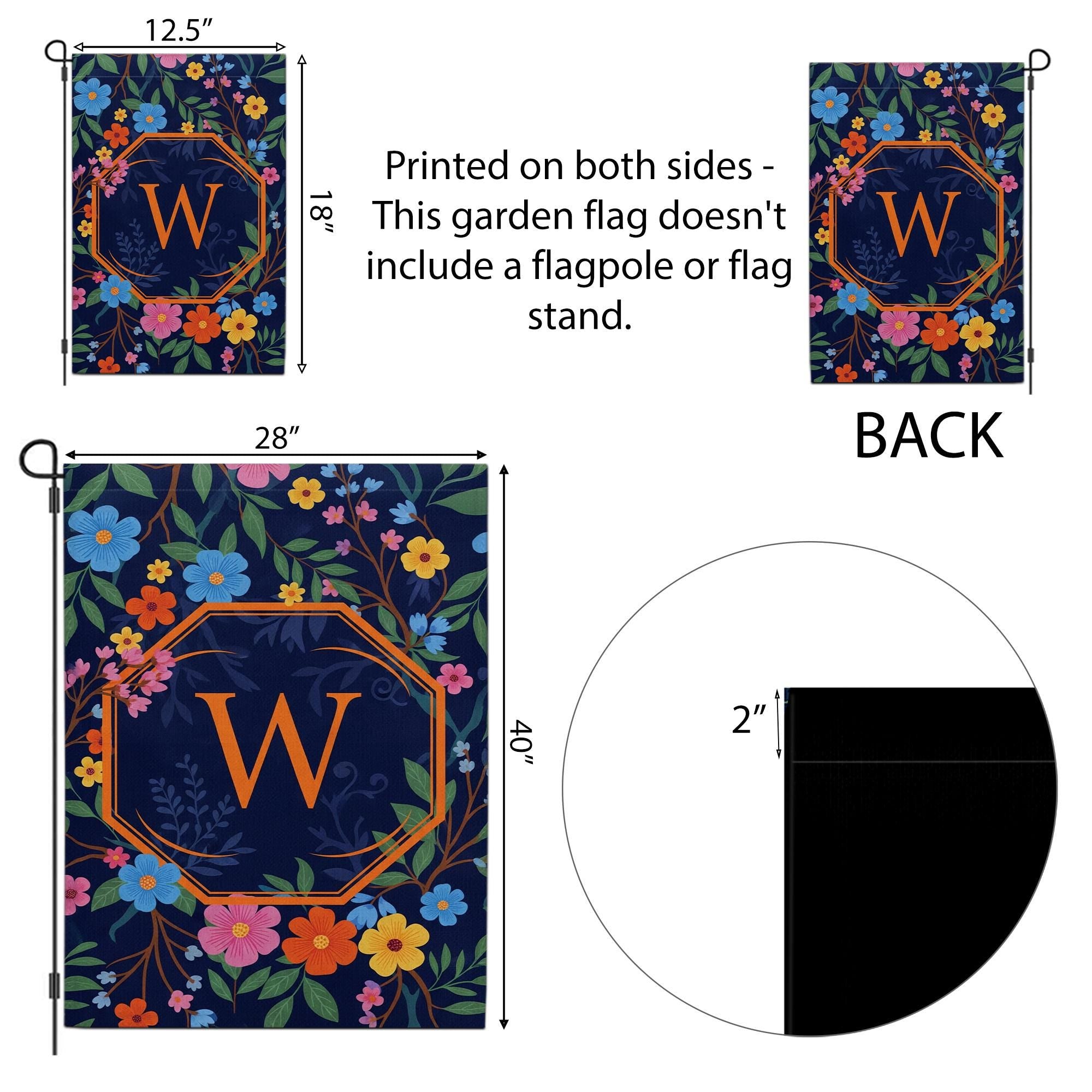 Personalized Garden Flag with Monogram | Custom Outdoor Yard Flag | Floral Spring Summer Decor | Housewarming Gift for Home