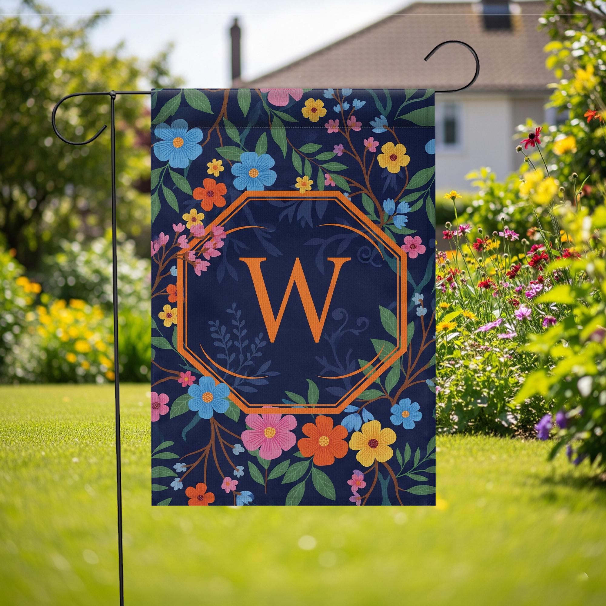 Personalized Garden Flag with Monogram | Custom Outdoor Yard Flag | Floral Spring Summer Decor | Housewarming Gift for Home