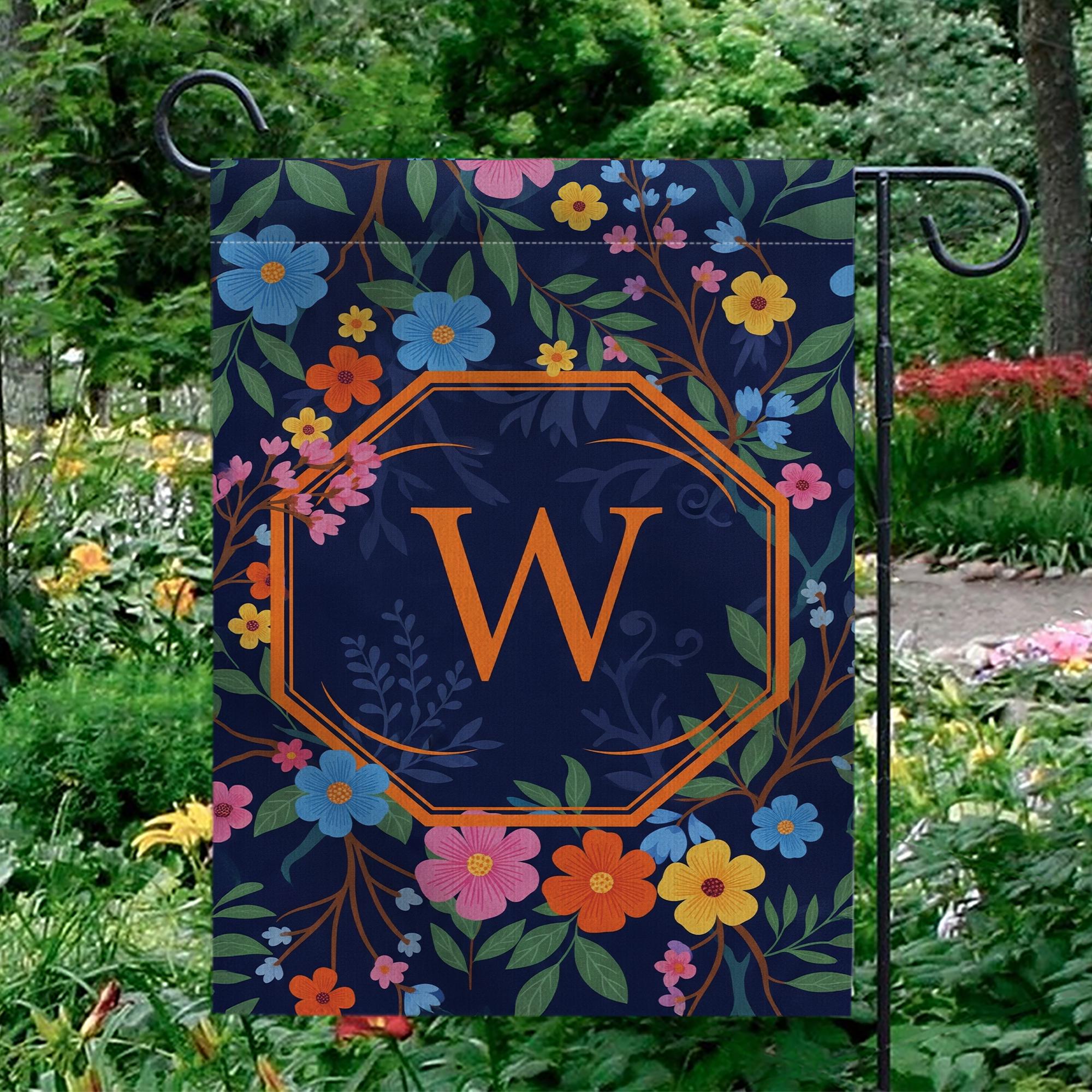 Personalized Garden Flag with Monogram | Custom Outdoor Yard Flag | Floral Spring Summer Decor | Housewarming Gift for Home