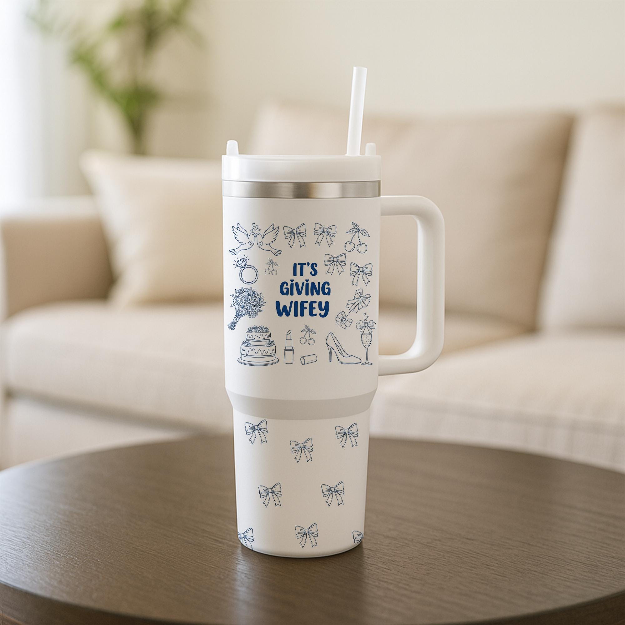 Cute Wedding Mugs Set His and Hers | Bride Groom Gift | Funny Couple Travel Tumbler with Straw | Anniversary Present