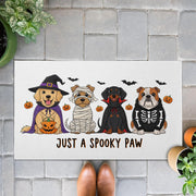 Halloween Dog Doormat with Cute Spooky Pups | Funny Fall Welcome Mat | Outdoor Entryway Rug | Holiday Porch Decoration for Dog Lovers