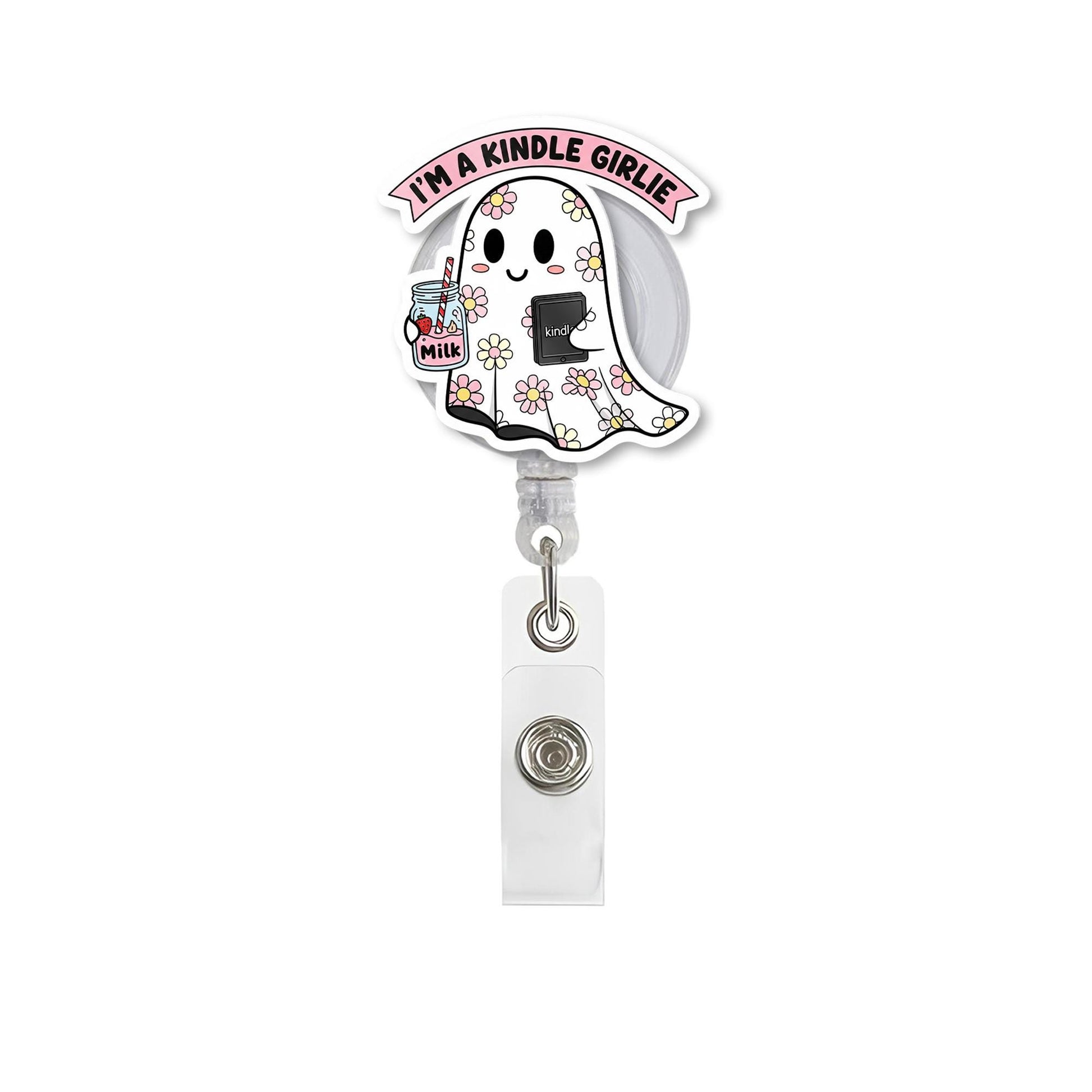 Personalized Ghost Badge Reel | Cute Retractable ID Holder | Nurse Badge Clip | Spooky Work Accessory | Halloween Office Gift