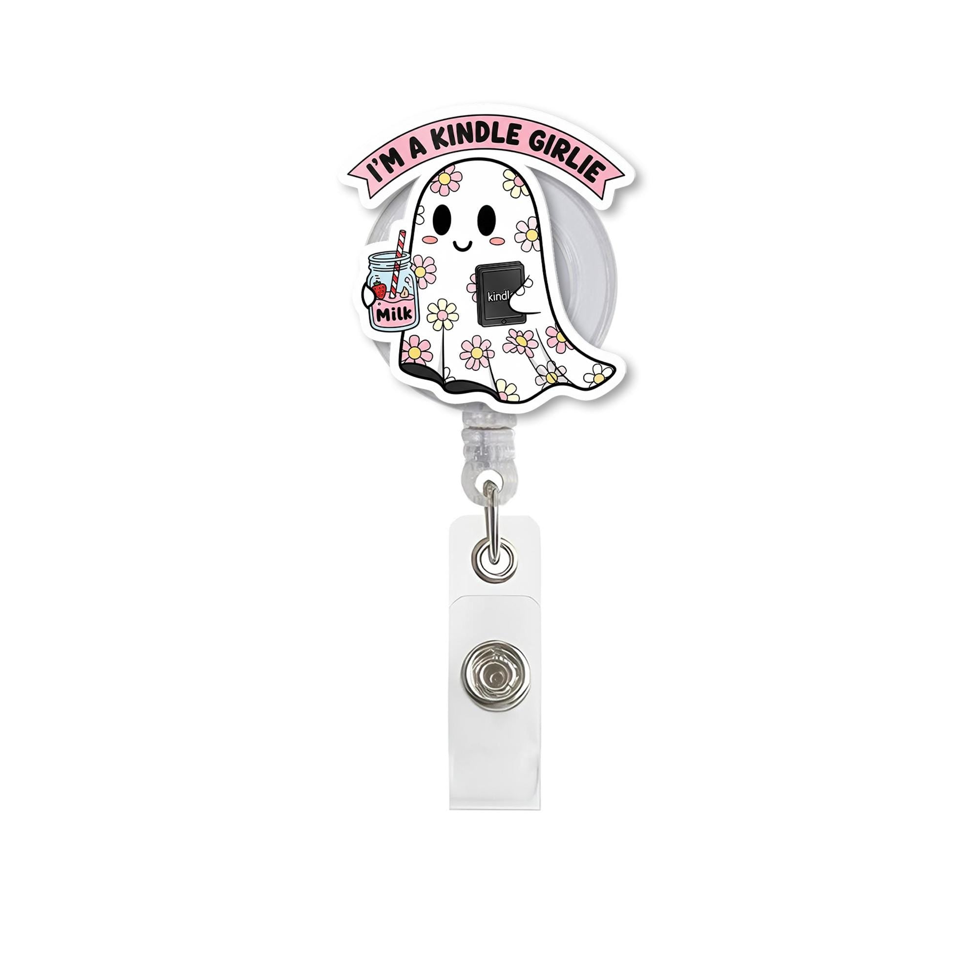 Personalized Ghost Badge Reel | Cute Retractable ID Holder | Nurse Badge Clip | Spooky Work Accessory | Halloween Office Gift