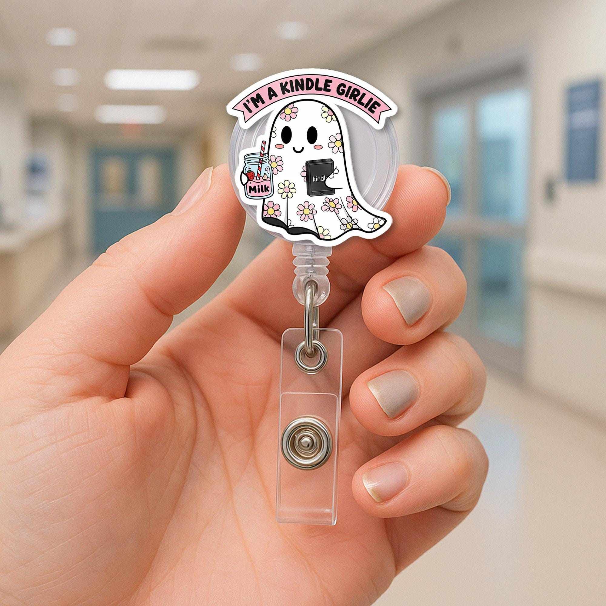 Personalized Ghost Badge Reel | Cute Retractable ID Holder | Nurse Badge Clip | Spooky Work Accessory | Halloween Office Gift