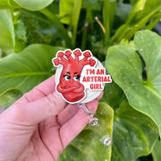 Personalized Medical Badge Reel | Funny Retractable ID Holder | Nurse Badge Clip | Artery Design Hospital Work Accessory Gift